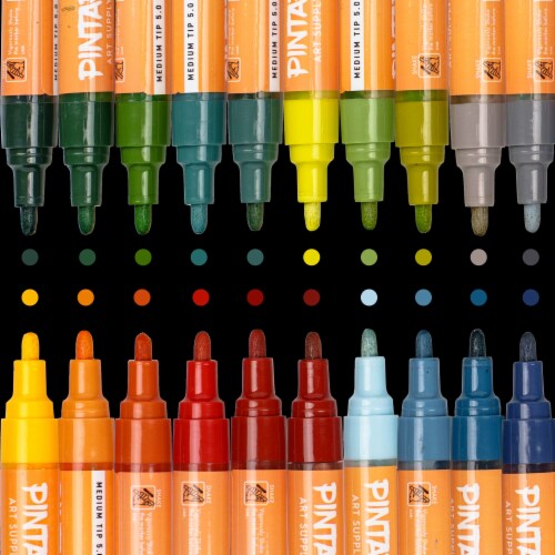 Pintar Acrylic Paint Markers Medium Point - Medium Point Paint Markers - Acrylic Paint Markers Set - Acrylic Paint Pens for Rock Painting, Wood, Glass