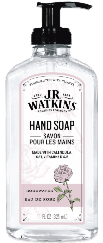 J.R Watkins Rosewater Hand Soap Gel Perspective: front