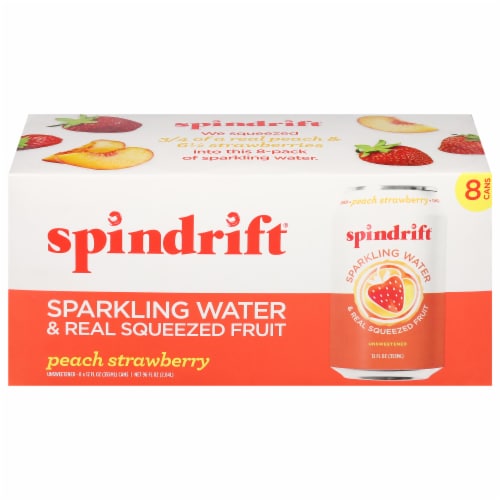 Spindrift® Peach Strawberry Sparkling Water Perspective: front
