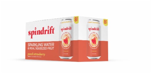 Spindrift® Peach Strawberry Sparkling Water Perspective: front