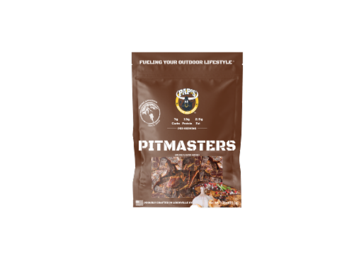 Pap's Pitmasters Beef Jerky Perspective: front