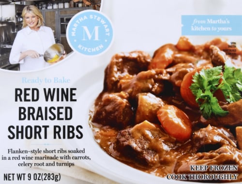 Martha Stewart Kitchen Red Wine Braised Short Ribs Frozen Meal Perspective: front