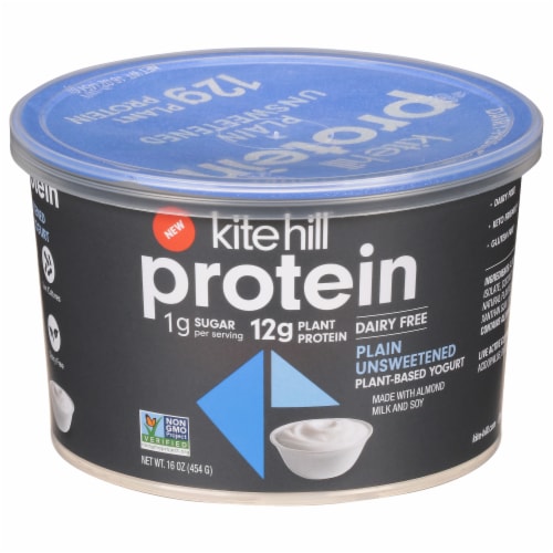 Kite Hill® Dairy Free Protein Plain Unsweetened Plant-Based Yogurt Perspective: front