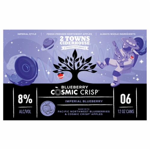 2 Towns Ciderhouse® Cosmic Crisp® Imperial Blueberry Hard Cider Perspective: front