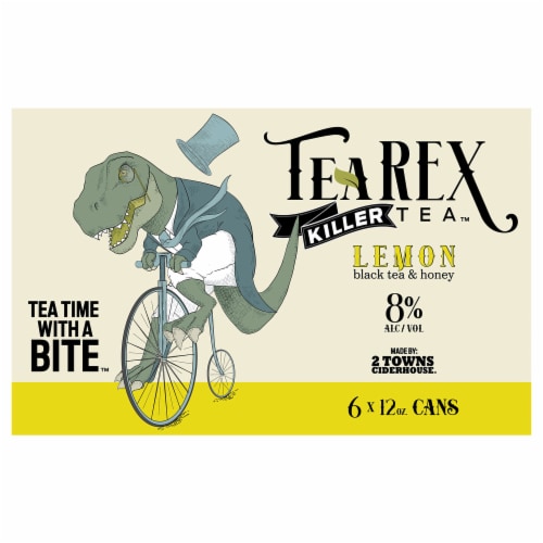 TeaRex Killer Tea Hard Lemon Black Tea and Honey Perspective: front