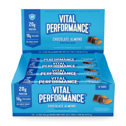 Vital Performance™ Chocolate Almond Protein Bars Perspective: front