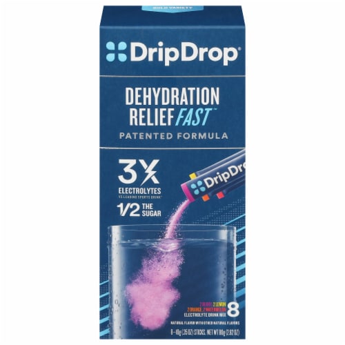 Drip Drop® Electrolyte Bold Variety Pack Drink Mix Packets Perspective: front