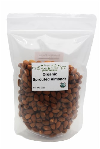 Raw Guru Organic Sprouted Almonds Perspective: front