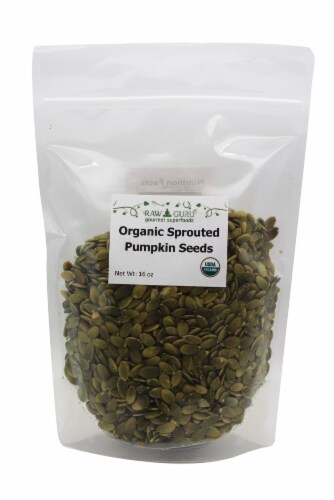 Raw Guru Organic Sprouted Pumpkin Seeds Perspective: front