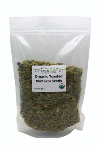 Raw Guru Organic Toasted Pumpkin Seeds Perspective: front