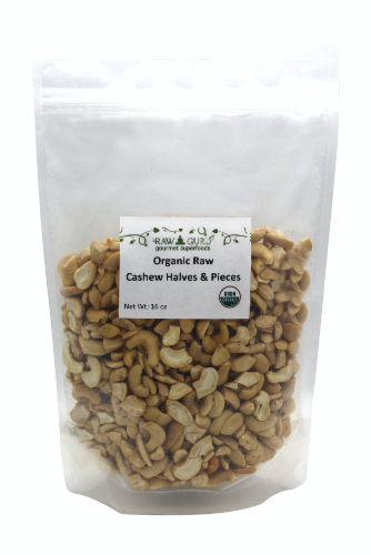Raw Guru Organic Raw Cashew Halves Perspective: front