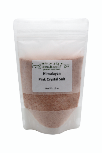 Raw Guru Organic Himalayan Pink Crystal Salt Perspective: front