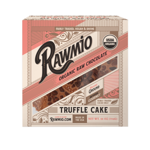Rawmio Organic Raw Chocolate Truffle Cake Perspective: front