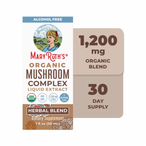 Maryruth's® Organic Mushroom Complex Herbal Blend Perspective: front