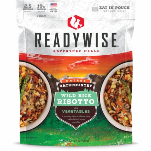 ReadyWise Backcountry Wild Rice Risotto with Vegetables Perspective: front