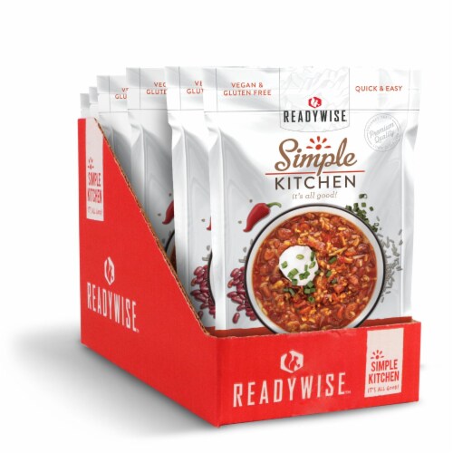 ReadyWise RWSK05-027 ReadyWise Simple Kitchen Hearty Veggie Chili Soup 6 Pack Perspective: front