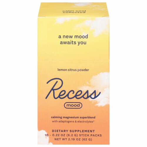 Recess Lemon Citrus Mood Powder Sitck Beverage Enhancer Perspective: front