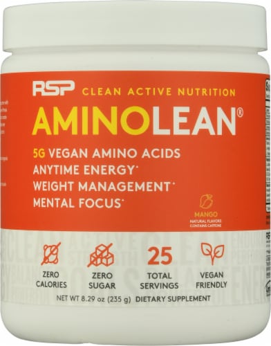 RSPNutrition AminoLean® Mango Dietary Supplement Perspective: front