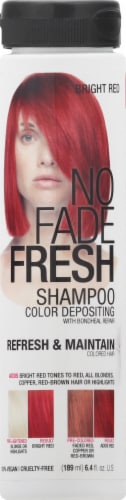 No Fade Fresh Bright Red Color Depositing Shampoo Perspective: front