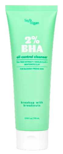 SoloVegan 2% BHA Oil Control Gel Cleanser Perspective: front