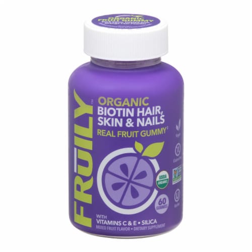 Fruily Organic Biotin Hair, Skin & Nails Gummy Vitamin Perspective: front