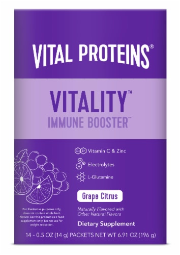 Vital Proteins Grape Citrus Vitality Immune Booster Packets Perspective: front