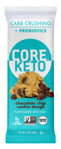 CORE Foods Chocolate Chip Cookie Dough Keto Nutrition Bars Perspective: front