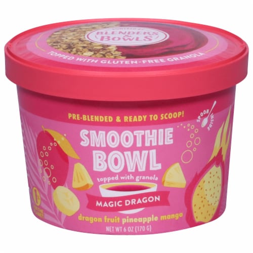 Blenders & Bowls Dragon Fruit Pineapple Mango Smoothie Bowl Perspective: front