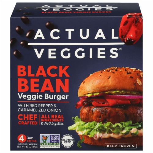 Actual Veggies® Black Bean Veggie Burgers Perspective: front