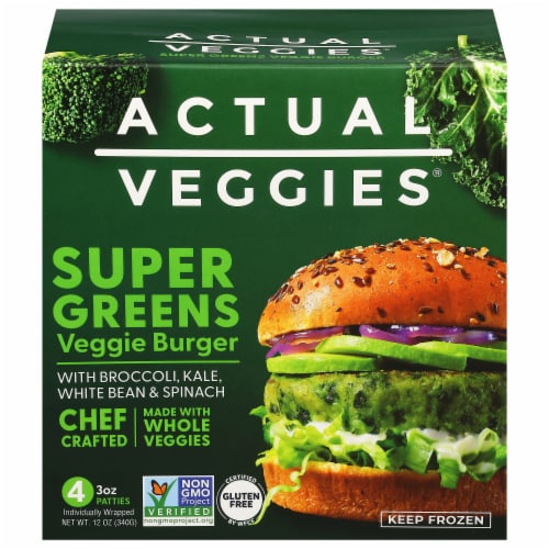 Actual Veggies® Super Greens Veggie Burgers Perspective: front