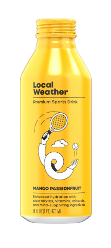 Local Weather Mango Passionfruit Premium Sports Drink Perspective: front