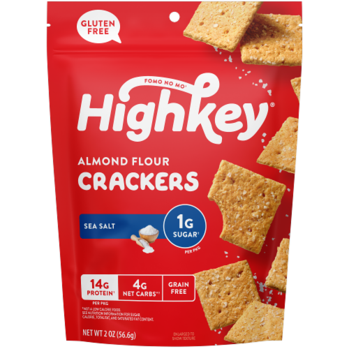 HighKey® Gluten Free Sea Salt Almond Flour Crackers Perspective: front
