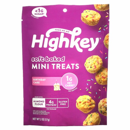 HighKey Keto Birthday Cake Mini Treats 2oz Perspective: front