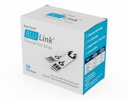 BluLink Blood Bluetooth Glucose Diabetes Test Strips, 50 per box Perspective: front