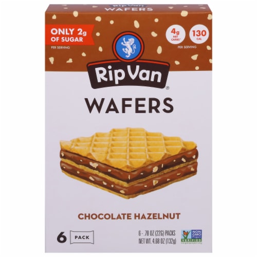 Rip Van Wafels Chocolate Hazelnut 6 Pack - 0.78 oz (22 g) Each Perspective: front