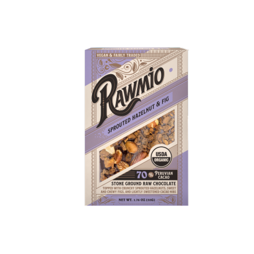 Rawmio Sprouted Hazelnut & Fig Raw Chocolate Bar Perspective: front