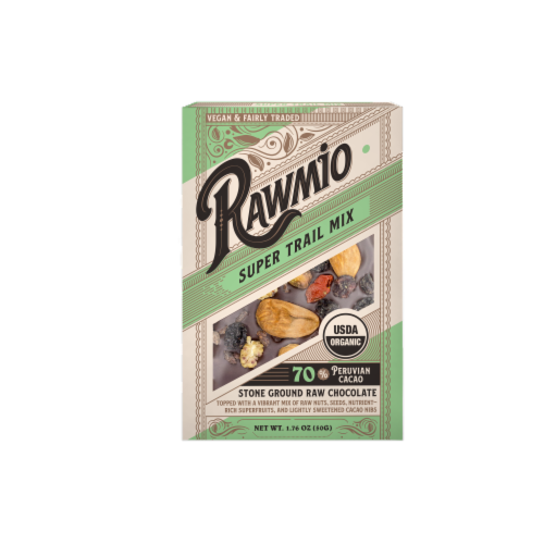 Rawmio Organic Trail Mix Raw Chocolate Bar Perspective: front