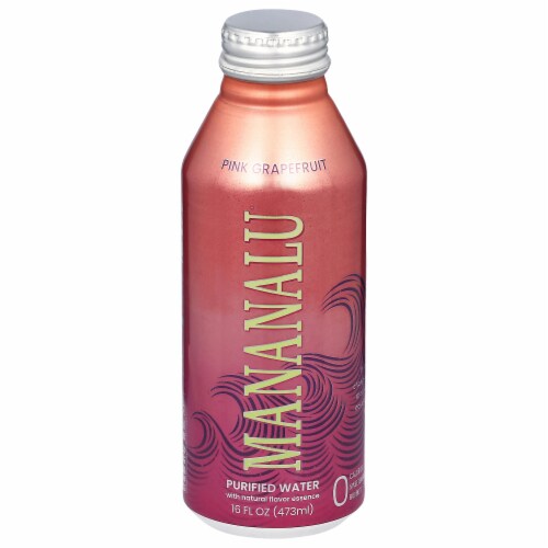 Mananalu Pink Grapefruit Purified Water Perspective: front