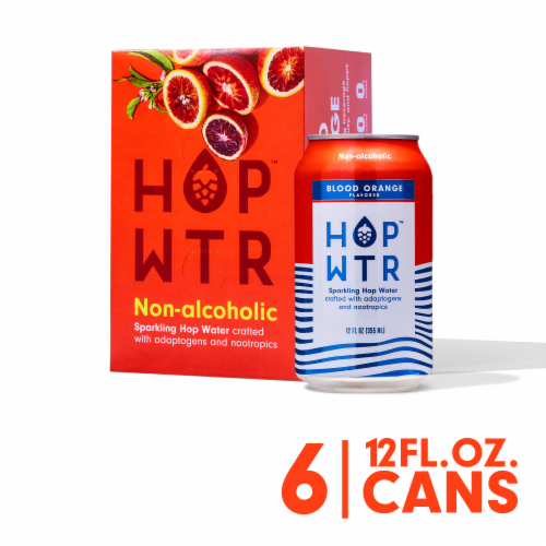 HOP WTR™ Blood Orange Non-Alcoholic Sparkling Hop Water Perspective: front