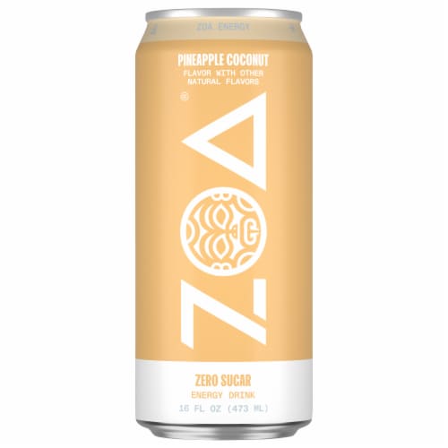ZOA™ Pineapple Coconut Zero Sugar Energy Drink Perspective: front