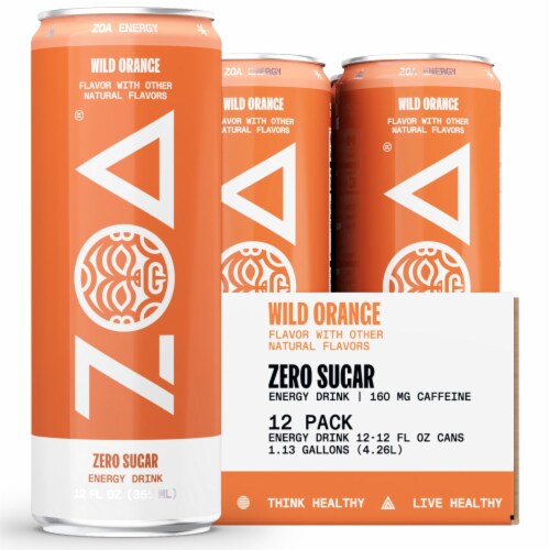 ZOA Energy Sugar Free Wild Orange 12oz 12 Pack 1 Fred Meyer