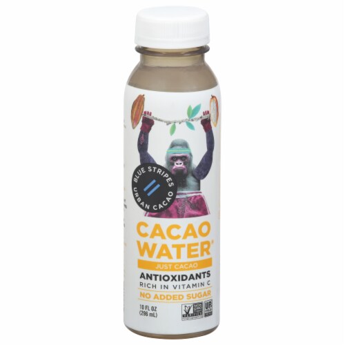 Blue Stripes Just Cacao Cacao® Bottled Water Perspective: front