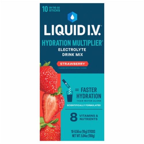 Liquid I.V. Hydration Multiplier Strawberry Electrolyte Drink Mix Sticks,  10 ct - City Market