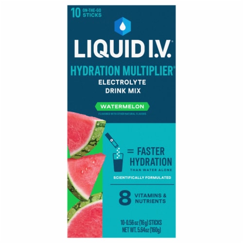 Liquid I.V. Hydration Multiplier Watermelon Electrolyte Drink Mix Sticks Perspective: front
