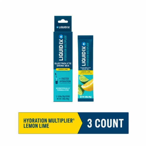 Liquid I.V.®  Hydration Multiplier® Electrolyte Lemon Lime Drink Mix Packets Perspective: front