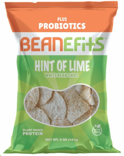 Beanefits™ Plus Probiotics Hint of Lime White Bean Chips Perspective: front