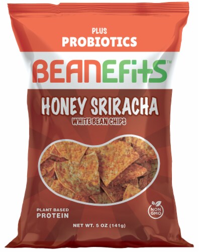Beanefits™ Gluten-Free Honey Sriracha White Bean Chips Plus Probiotics Perspective: front
