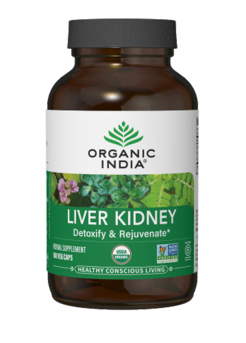 Organic India® Liver Kidney Vegetarian Capsules Perspective: front