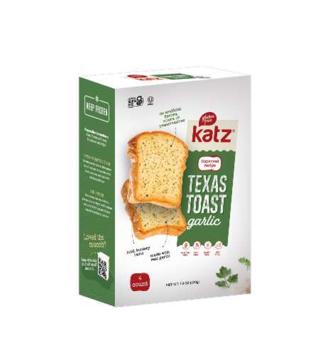 Katz Texas Gluten Free Garlic Texas Toast Perspective: front