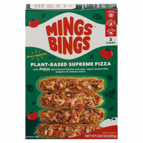 Mings Bings Plant Based Supreme Pizza Perspective: front